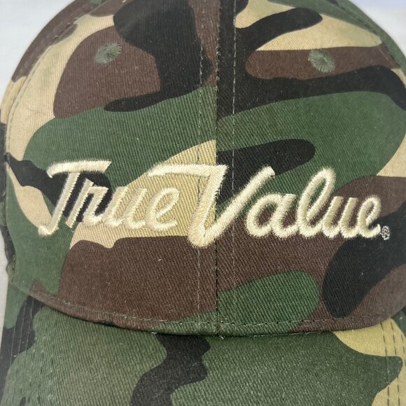 True Value Camo Baseball Cap Hat Unsex OS Green Brown Adjustable - Picture 3 of 9
